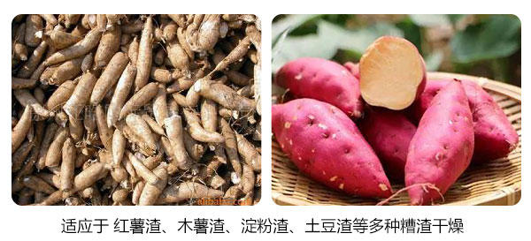 红薯渣烘干机适用范围